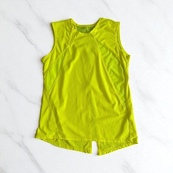 LUCKY IN LOVE X Bethanie Mattek Sands Court Worn Yellow Tank Top Size Small - Picture 1 of 7
